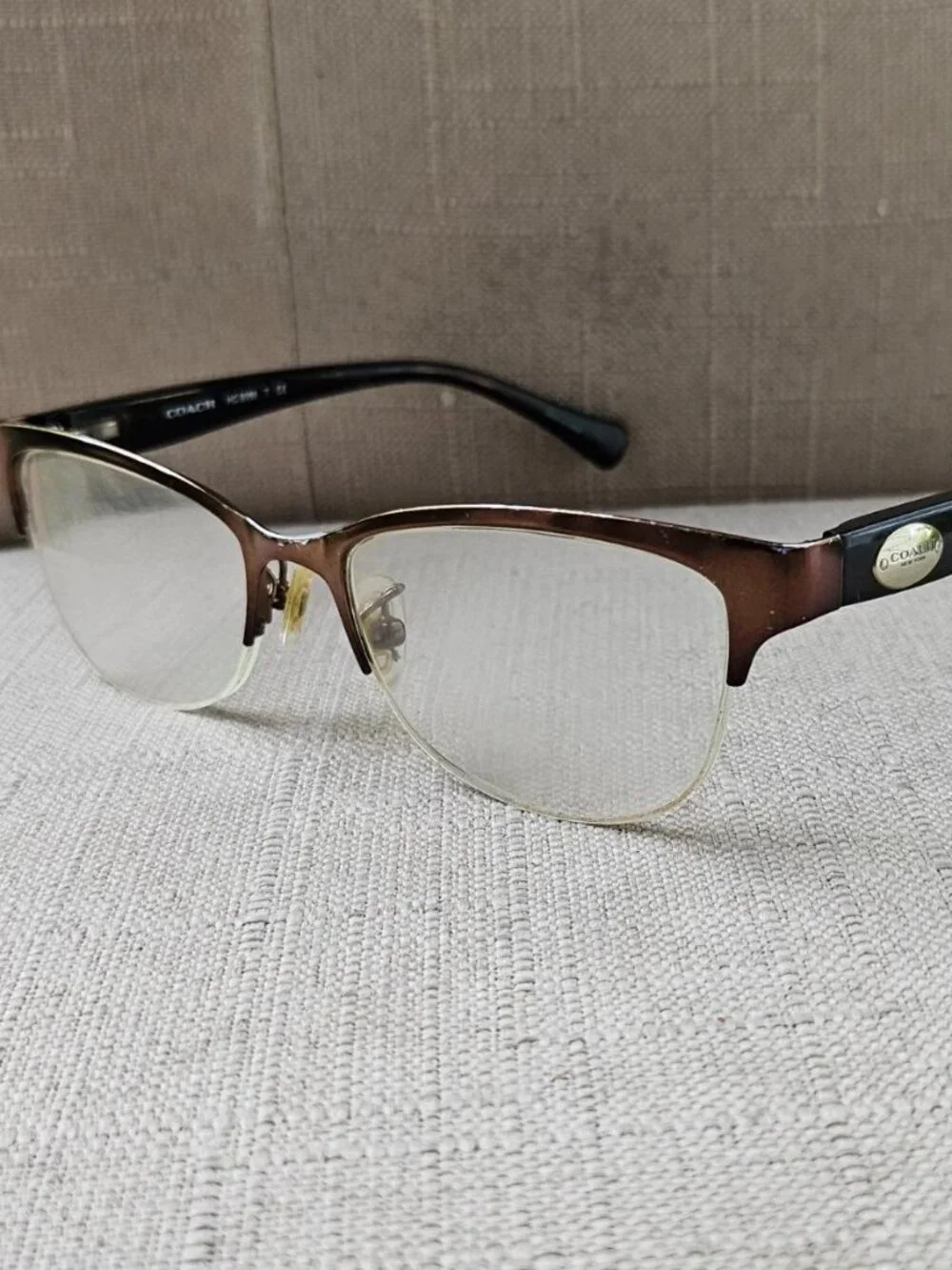 Coach Women Eyeglasses Frame Half Rim Eyewear Glasses HC5066 Satin Brown/Dark To